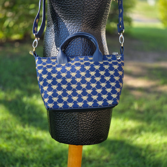 Navy and Gold Bee Totini Bag