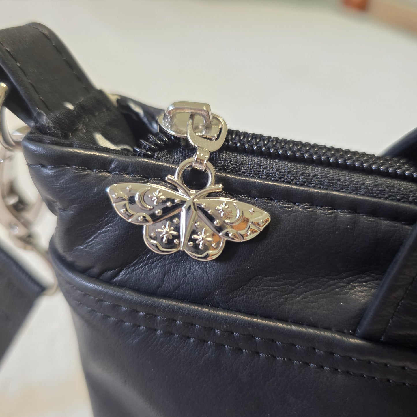 Black Kangaroo Leather Totini