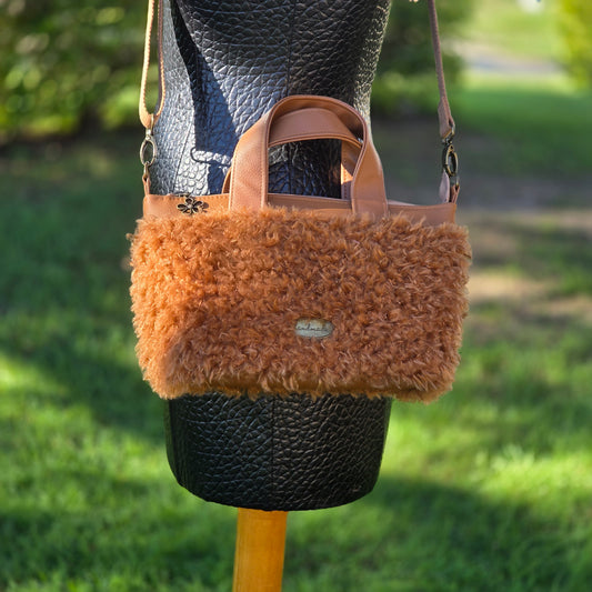 Tan Teddy Fleece Totini Bag