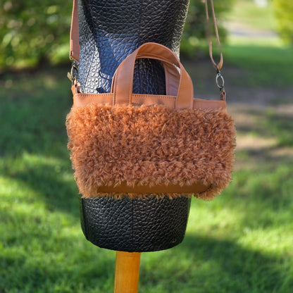 Tan Teddy Fleece Totini Bag