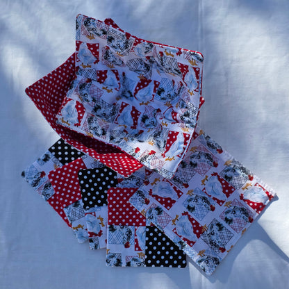 Ovenglove and Dishtowel Gift set - Red, Black and White